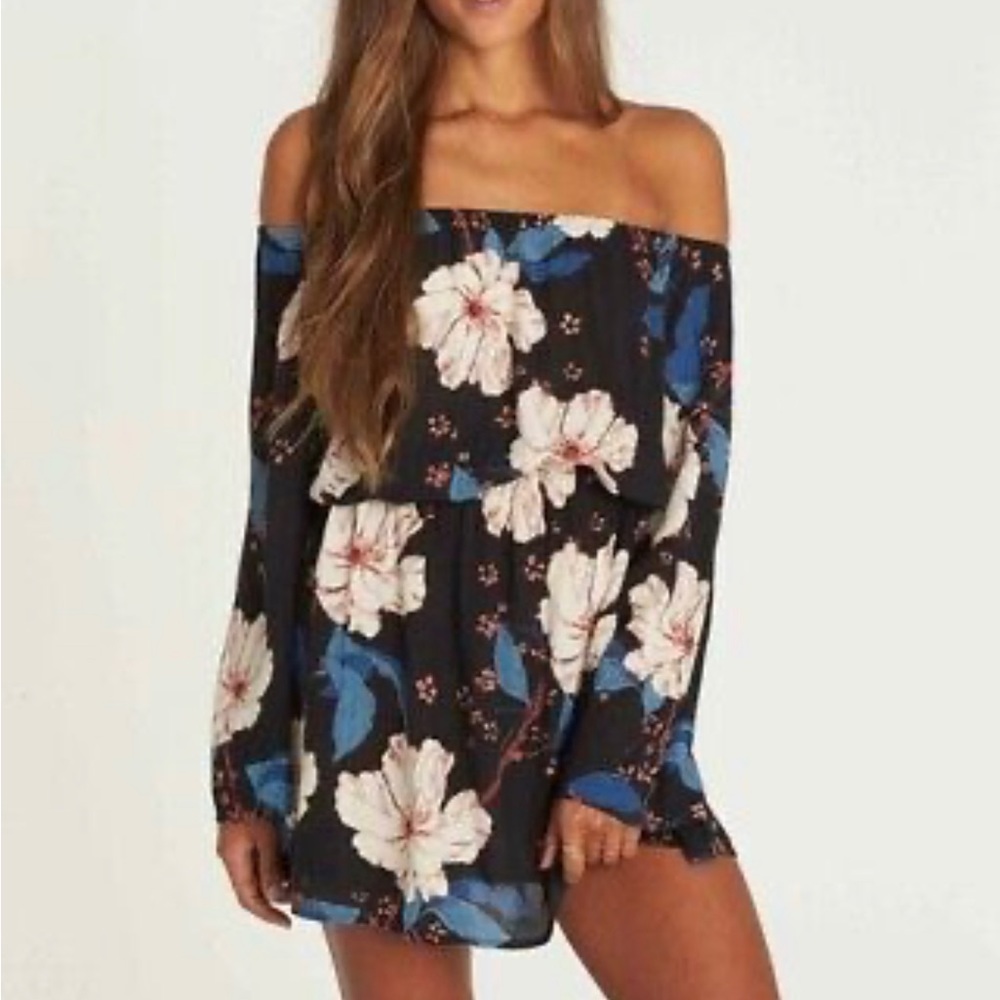 Billabong Black Floral Mini Dress / Tunic